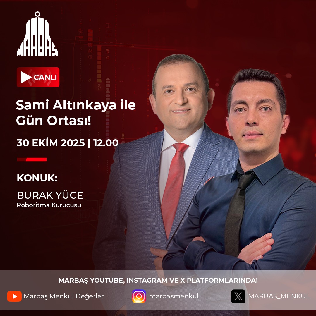 MARBAS_MENKUL's tweet photo. Sami Altınkaya İle Gün Ortası! 🔔    

Sami Altınkaya (@samialtinkaya) Moderatörlüğünde Burak Yüce (@burakyuce) ile Canlı Yayınımız Bugün 12:00'da Marbaş Menkul Değerler Youtube Kanalında!                                        

Yayınımıza Ulaşmak İçin Tıklayınız👇
https://t.co/0HGhFgjEfv 

#herzamanyanında