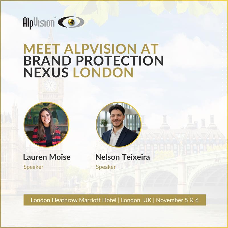 AlpVision is headed to Brand Protection Nexus London next week!

Lauren Moïse, our US representative, will give a presentation (Day 1 at 10:15 AM) on how invisible authentication and digital connectivity are reshaping brand security and consumer engagement.

We’re also proud to