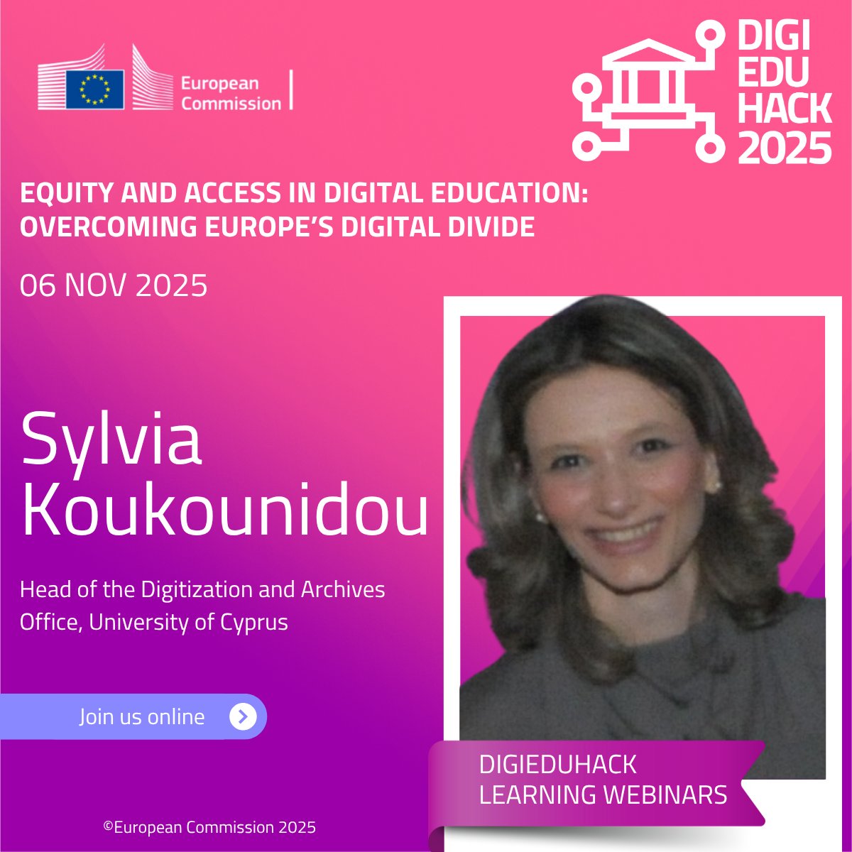 DigiEduHack's tweet image. Meet the speakers! 6th webinar: Equity and Access in Digital Education: Overcoming Europe’s Digital Divide 

📅 Thursday, 6 November at 12:00 CET.
Register here: zoom.us/webinar/regist…

#InnovativeEducation  #DigiEduHackInsights #DigiEduHack #EducationalInnovation
