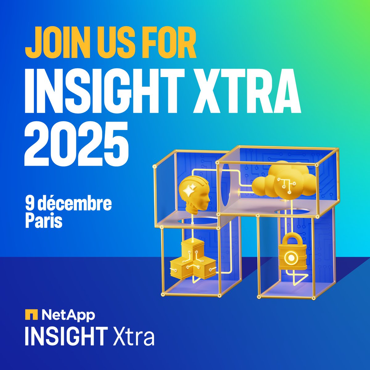 NetAppEMEA's tweet image. AI meets inspiration in the heart of Paris. 🇫🇷

Join #NetAppINSIGHTXtra on December 9 at Pathé Palace to explore the latest #AI &amp;amp; #cyberresilience solutions, and connect and learn with your peers across industries.

Register today: ntap.com/47gpPF3