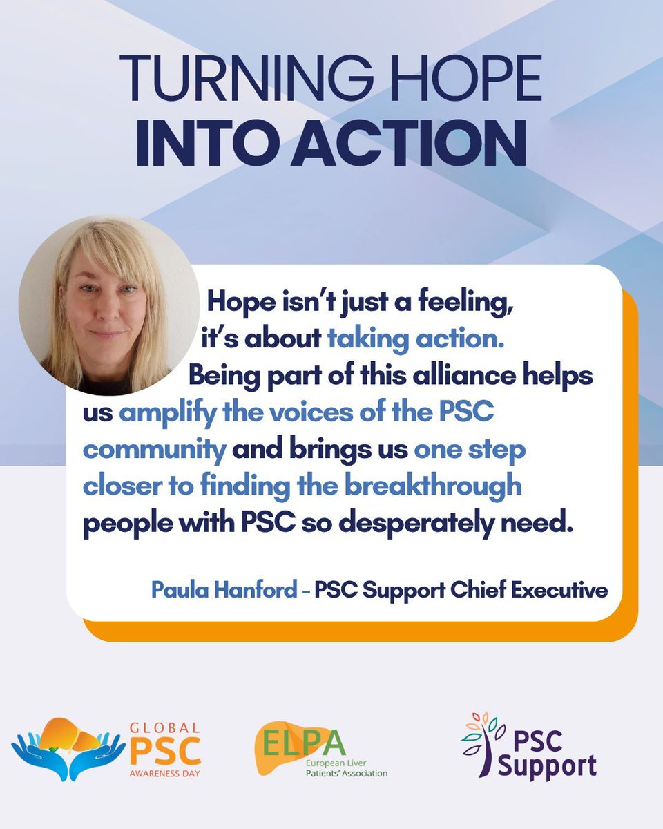 PSCSupportUK's tweet image. “Hope isn’t just a feeling, it’s about taking action.” Paula Hanford from @PSCSupportUK highlights how uniting as a global #PSCcommunity amplifies our voices &amp;amp; drives breakthrough research. Let’s move hope into action for everyone affected by PSC.
#PSCAwarenessDay @europeliver