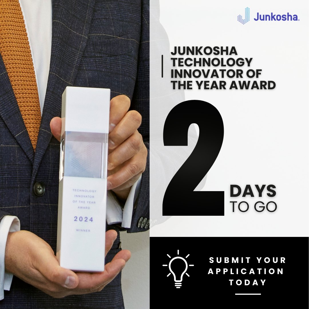 48 hours to go.

Submit your innovation today - the clock is ticking.

Apply here: junkosha.com/en/news/awards

#EnablingInnovators #JunkoshaAwards