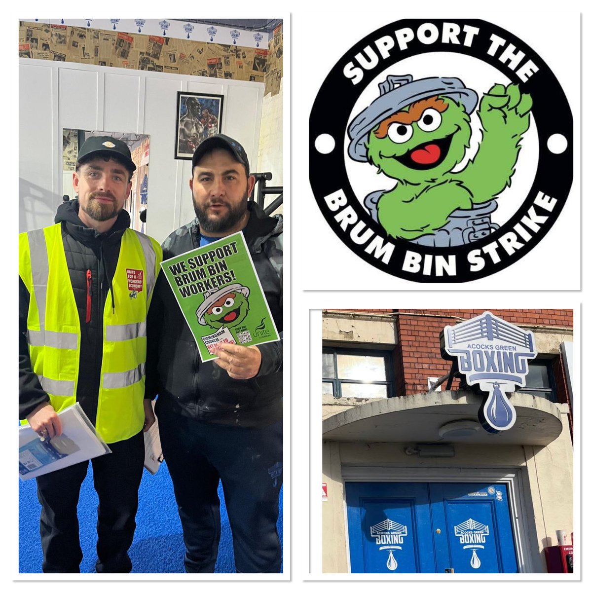 Thanks to the troops at Acocks Green Boxing Gym for backing Birmingham’s striking bin workers - they reckon it’s time the council stopped ducking and weaving and pulling rubbish moves! 

It’s time to box clever, get back in the ring for negotiations and face up to a fair fight🥊
