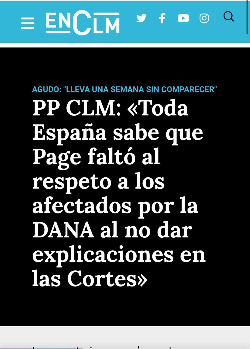 Sí. Hizo lo que tenía que hacer. Dar explicaciones en Pleno.

Page NO VINO y no dio explicación en el Pleno celebrado en CLM, por la DANA de Letur. 

Ayer una familiar de una víctima de Letur le dejó un recado a Page. Sergio, deberíais reflexionar. Tanta agresividad y tanto odio