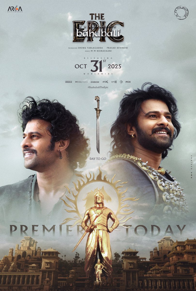 manojkumarodela's tweet photo. మాహిష్మతి ఊపిరిపీల్చుకో
బాహుబలి తిరిగొస్తున్నాడు...❤️‍🔥

1 Day to go 🔥🔥
#SSRajamouli 's #BaahubaliTheEpic 

Grand Premiere Today.

#Prabhas 
#BaahubaliTheEpicOn31stOct https://t.co/NKEbTh4Ztx
