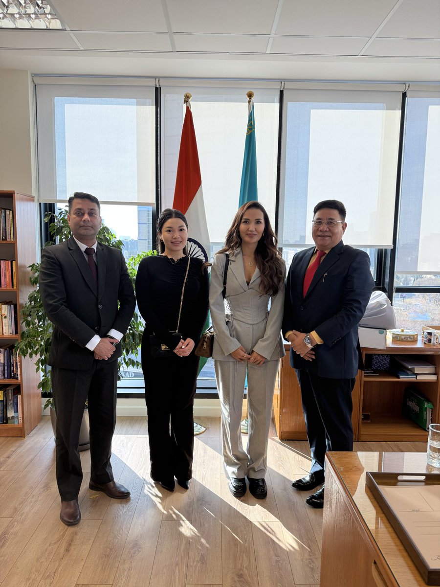 Met senior executive Mr Karan of Apollo Hospital India and its Kazakh partners to explore ways to enhance medical tourism to India. India’s world class healthcare &amp;cost effective treatment continue to make it a trusted destination for patients in the region
🇮🇳🤝🇰🇿#medicaltourism