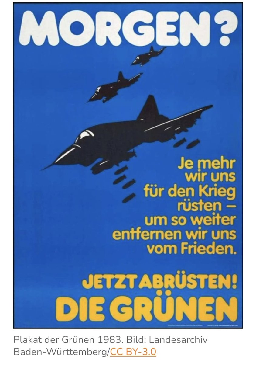 Die <a href="/GrueneBundestag/">Grüne im Bundestag 🇪🇺🏳️‍🌈</a>  1983👇. Und 2025?😌 Und erzähle man mir nicht, dass das damals eine andere Situation war mit SS 20, Nato-Doppelbeschluss und Reagans "Star Wars"🤔