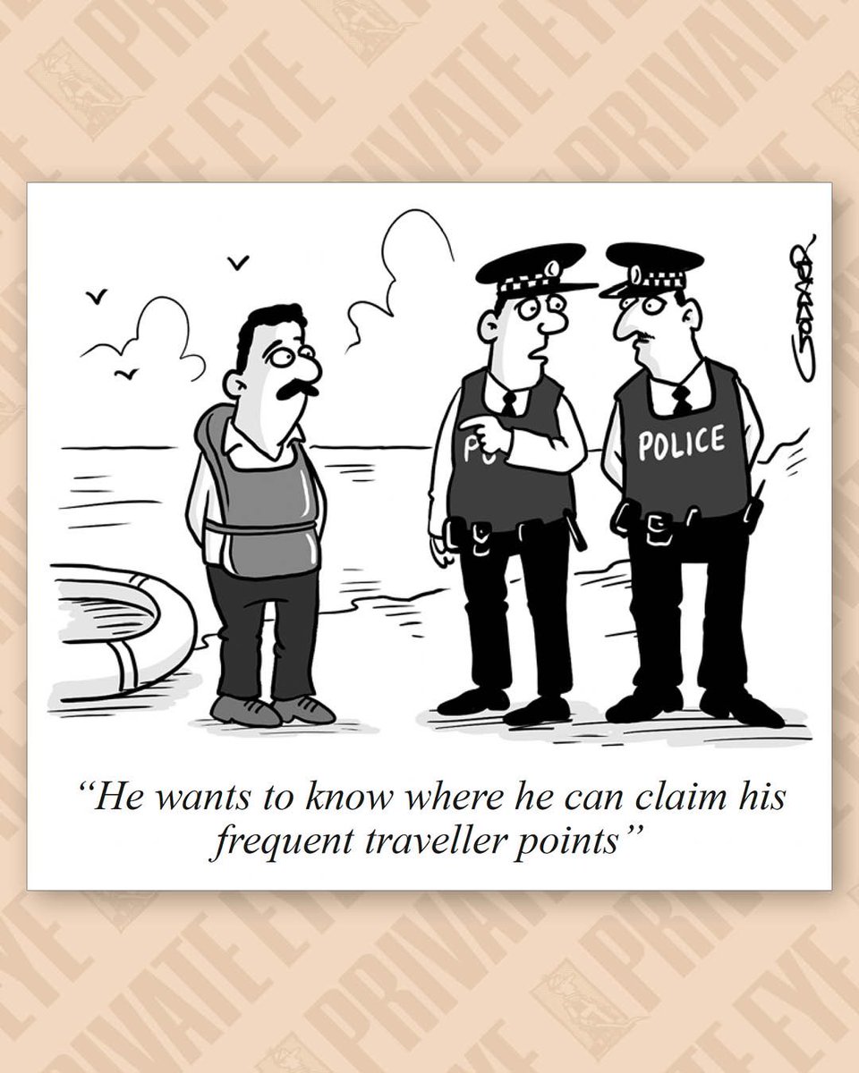 "He wants to know where he can claim his frequent traveller points"

From the new Private Eye, out now.