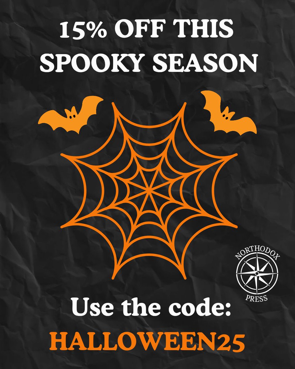 northodoxpress's tweet photo. Looking for a new read this Halloween? Perhaps you've got an eye out for reasonably priced stocking fillers? Maybe it's cold and you want something different to snuggle up with?

Our sale is on until midnight on Saturday!

Just add HALLOWEEN25 at checkout:
https://t.co/JR8S2FhfjG https://t.co/3hXgj1i1TF