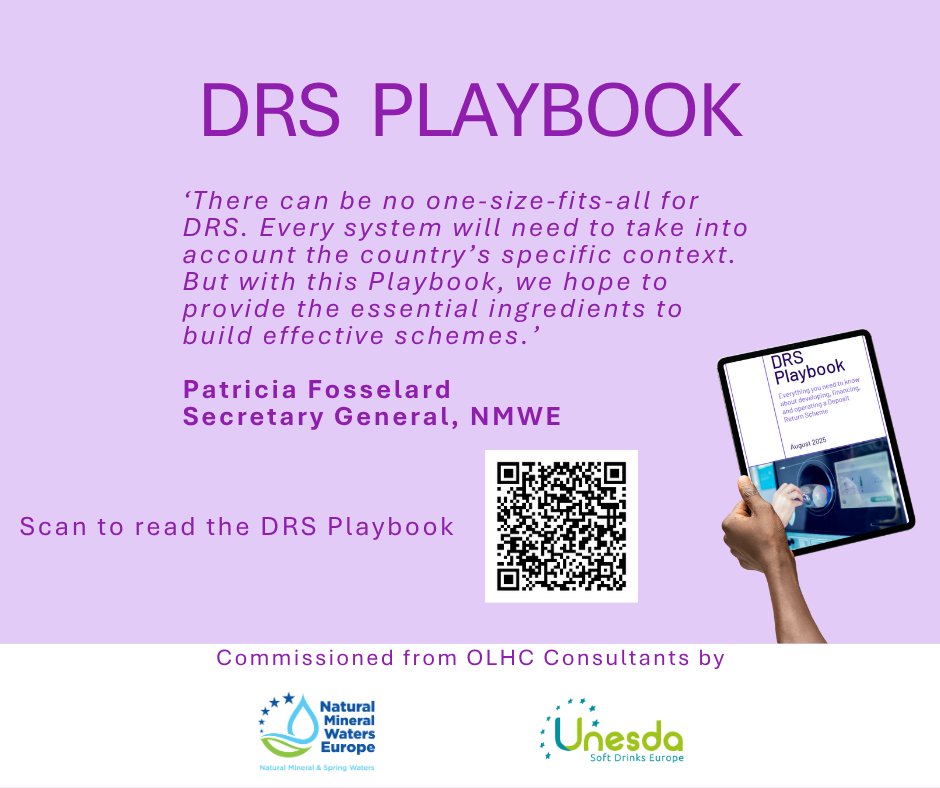 ♻️Did you know that Deposit Return Systems (#DRS) have proven their effectiveness across EU Member States, achieving impressive collection rates of around 90% for beverage containers?

🔍Not familiar with the #DRSPlaybook yet? 
Scan the QR code in the visual or click below to