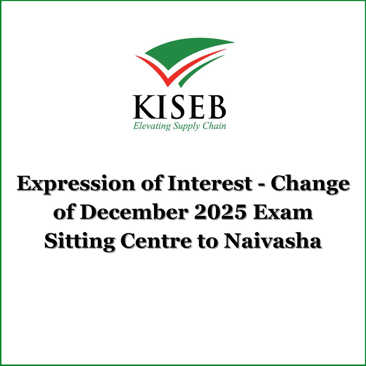 KISEB wishes to inform candidates attending the 4th <a href="/kismgt/">Kenya Institute of Supplies Management Official</a> National Dialogue Conference that there is a consideration to allow change of examination centre to AIC Naivasha Technical Training Institute for the December 2025 sitting. submit your request forms.gle/tkajYBhmy6QKCc…