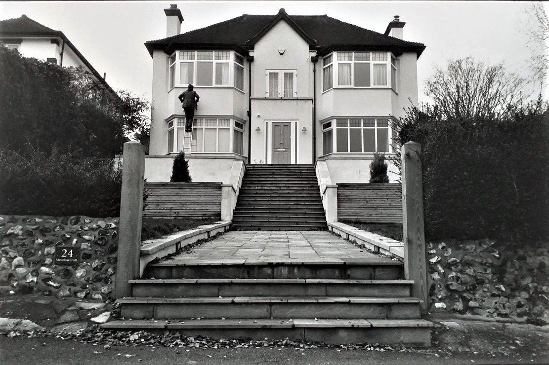 Nicholas Sack (@nicholas_sack) on Twitter photo Curious houses
Purley, London, 2020
Silver gelatin print
#London #Purley #streetphotography #suburb #suburbia #suburban #house #1930s #figure #city #town #Surrey #urban #urbanlandscape #ladder #steps #garden #shrubs #hedge #wall #flint #windows #blackandwhitephoto #film #bnw Curious houses
Purley, London, 2020
Silver gelatin print
#London #Purley #streetphotography #suburb #suburbia #suburban #house #1930s #figure #city #town #Surrey #urban #urbanlandscape #ladder #steps #garden #shrubs #hedge #wall #flint #windows #blackandwhitephoto #film #bnw