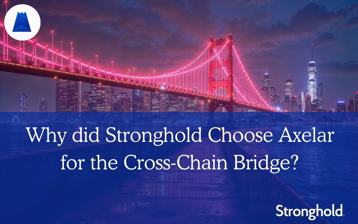 <a href="/strongholdpay/">Stronghold</a> has over the years been in the business of connecting #TradFi and #DeFi worlds via developer-friendly APIs.

In their DeFi business, the need to build a cross-chain bridge for their token $SHx arose; <a href="/axelar/">Axelar Network</a> was the best choice.

Why Axelar? Let's find out👇
1/5