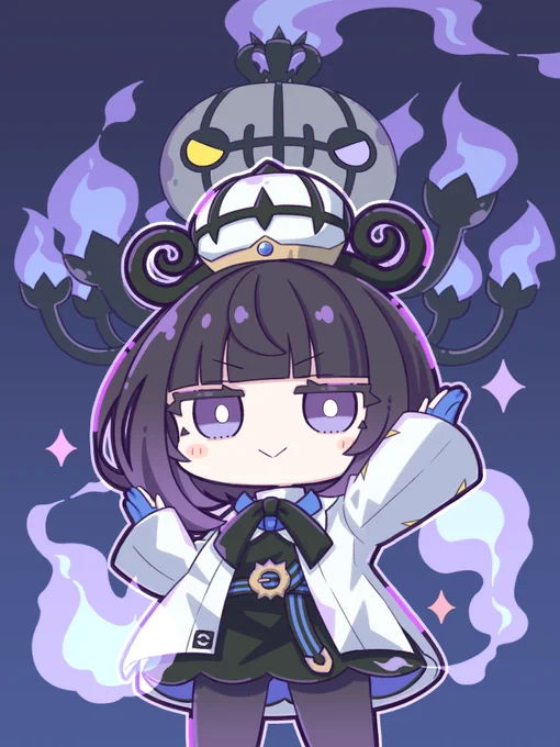 ハロウィンといえばゴーストタイプ てなわけで、ムクちゃんとメガシャンデラ描いた! 力こそパワー!!力こそジャスティス! #ハロウィン #PokemonLegendsZA