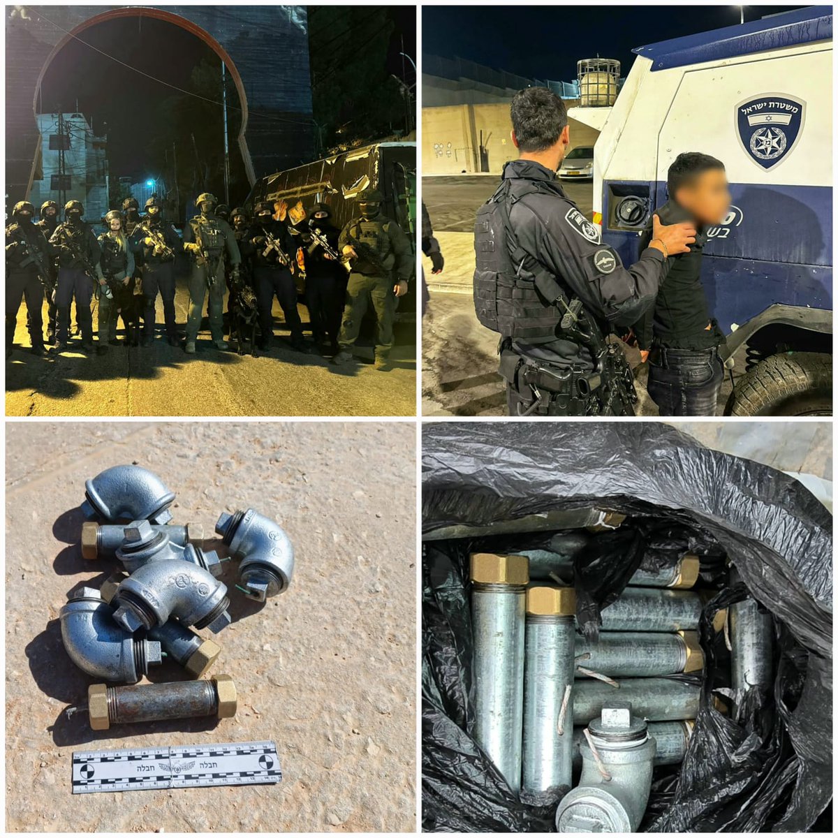 ألقت قوات الشرطة ووحدات خاصة في #يهودا_والسامرة، فجر اليوم القبض على مخرب من #بيت_لحم كان قد أُفرج عنه مؤخرًا في صفقة تبادل، بشبهة عودته لتصنيع المتفجرات والعبوات الناسفة.
وجاء القبض عليه بعد تلقي معلومات استخبارية وربطها بمعطيات ميدانية، حيث داهمت القوات منزله واقتادته للتحقيق