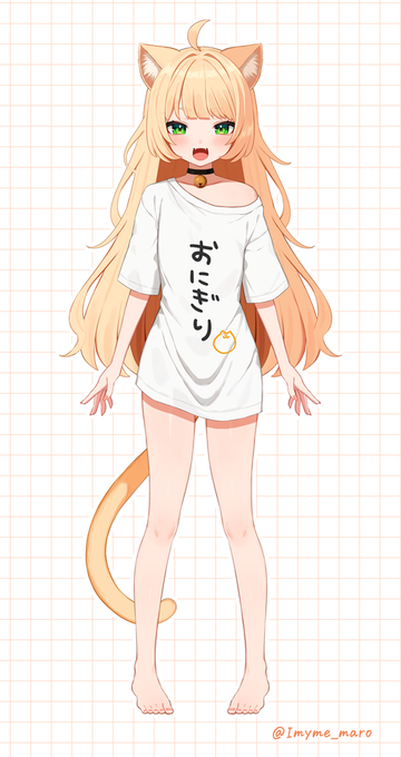 個人Vtuberのみるまめちゃんの野良猫新衣装を担当させていただきました! Tシャツです!動くまめっこもメガネも超可愛い!ぜひお披露目配信を見てください!