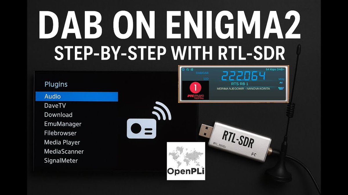 rtlsdrblog's tweet image. Receiving DAB and FM Signals with an RTL-SDR and Engima2 on OpenPLi 9.0 rtl-sdr.com/receiving-dab-…