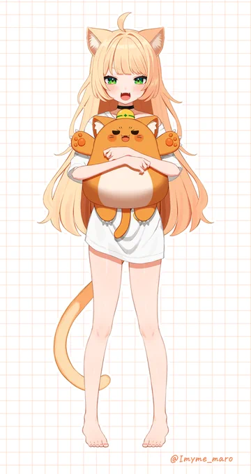 個人Vtuberのみるまめちゃんの野良猫新衣装を担当させていただきました! Tシャツです!動くまめっこもメガネも超可愛い!ぜひお披露目配信を見てください!