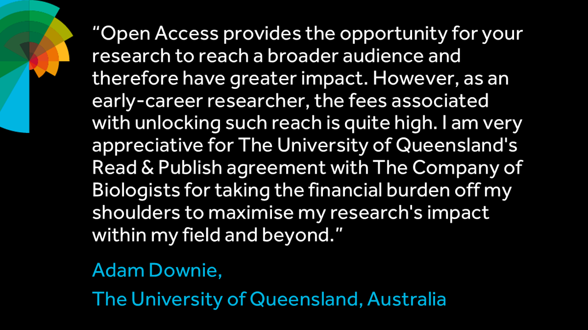 Co_Biologists's tweet photo. Thank you Adam Downie @AdamDownUnder for sharing your experience of fee-free #OA publishing in @BiologyOpen via our #ReadAndPublish agreement @UQ_News @UQ_Library. Read Adam’s paper: https://t.co/p3CDunpvIH

See if your institution is participating too: https://t.co/WpJcxTtBmG https://t.co/Ke8MtiwQPF