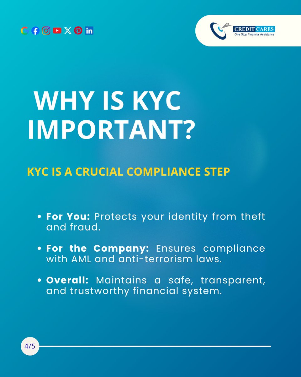 Creditcaresind's tweet photo. Complete your KYC easily and quickly!
#ApplicantKYC #EasyKYC #QuickVerification #CreditCares #LoanProcess #KYCComplete #SecureYourLoan https://t.co/J7dwXspYGB