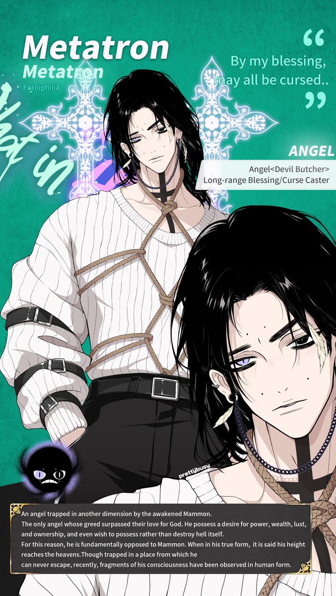 Prettybusy_KR's tweet photo. 🕊️Metatron 💫

"By my blessing, may all be cursed..."

"Por mi bendición, que todos sean malditos..."

#whatinhellisbad ? #WHB