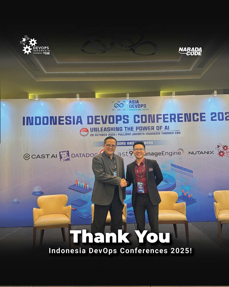 iddevops's tweet image. What an amazing day at #IndonesiaDevOpsConference 2025! 🎉Honored to have Hananto Wibowo, Head of #DevOpsIndonesia, as Chairperson. Big thanks to all speakers, sponsors &amp;amp; participants for an inspiring day of learning and collaboration! 📷
