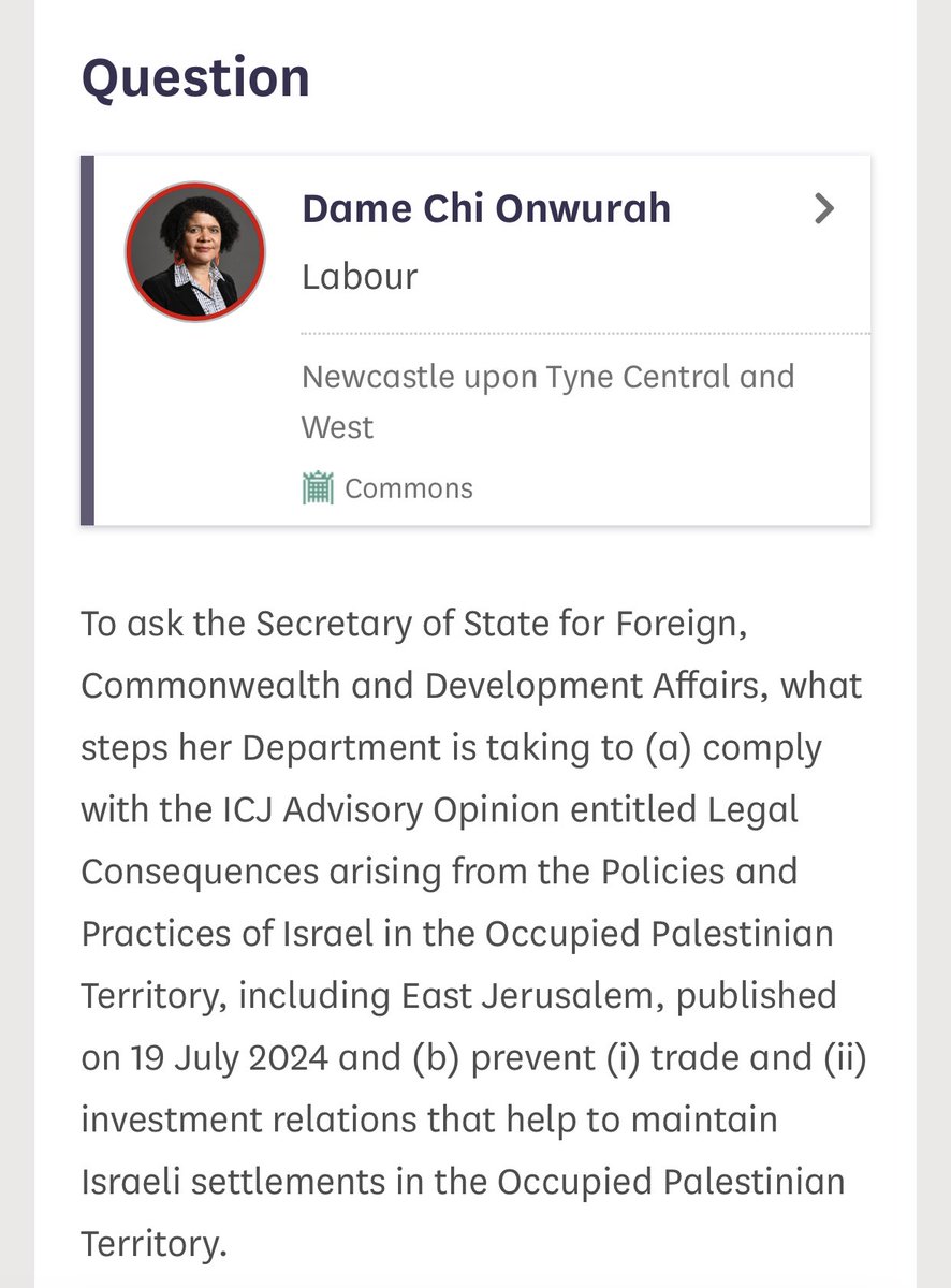 declassifiedUK's tweet image. Labour ministers are still considering how not to respond to the International Court of Justice’s opinion - delivered 15 months ago - calling on states to stop aiding Israel’s illegal occupation. 

#DCUKparliament