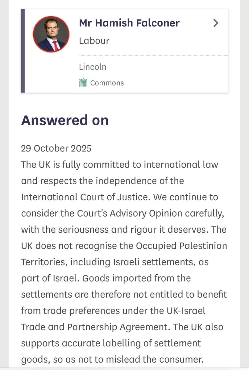 declassifiedUK's tweet image. Labour ministers are still considering how not to respond to the International Court of Justice’s opinion - delivered 15 months ago - calling on states to stop aiding Israel’s illegal occupation. 

#DCUKparliament