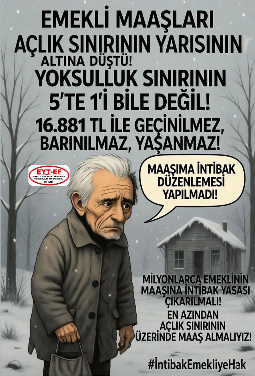 İntibak dedik,
sadaka değil hakkımızı istedik!
ABO İNTİBAK HAK 💯 
SEYYANEN 35 BİN ŞART ‼️ ‼️ 
<a href="/Akparti/">AK Parti</a> <a href="/MHP_Bilgi/">MHP</a> 
<a href="/RTErdogan/">Recep Tayyip Erdoğan</a> <a href="/dbdevletbahceli/">Devlet Bahçeli</a>
<a href="/_cevdetyilmaz/">Cevdet Yılmaz</a> <a href="/avabdullahguler/">Abdullah Güler</a>
<a href="/isikhanvedat/">Prof. Dr. Vedat Işıkhan</a> <a href="/memetsimsek/">Mehmet Simsek</a>
#intibakEmekliyeHak
#Emeklilik5000KısmiyeHak
