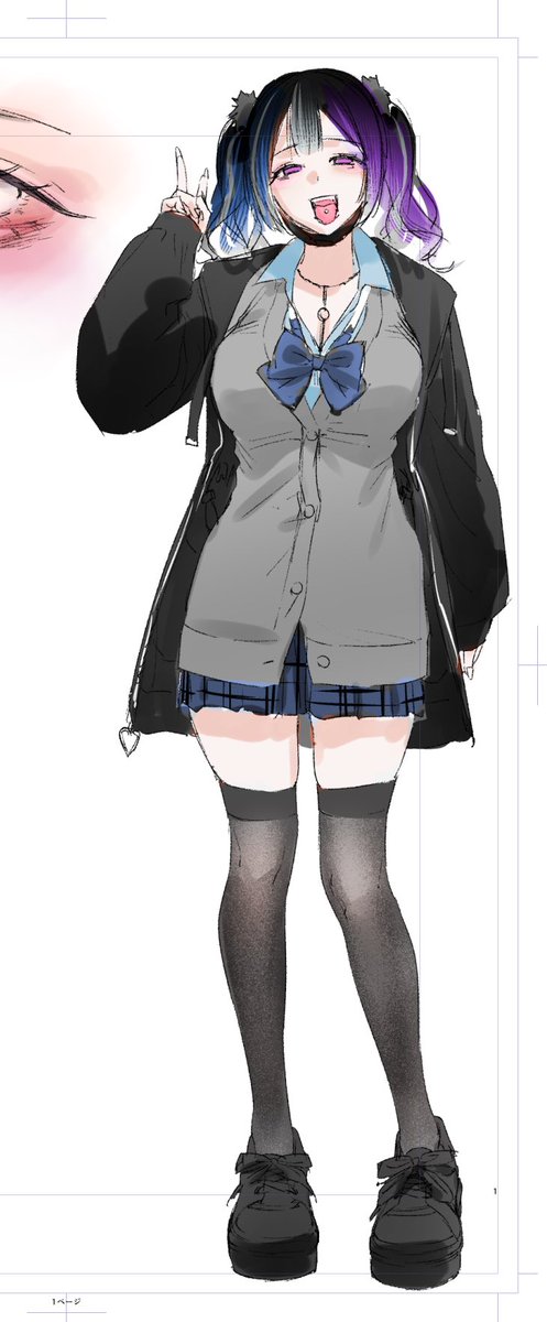 服を着ているシーンを描くことなさそうだけど、一応、靴まで描きました 