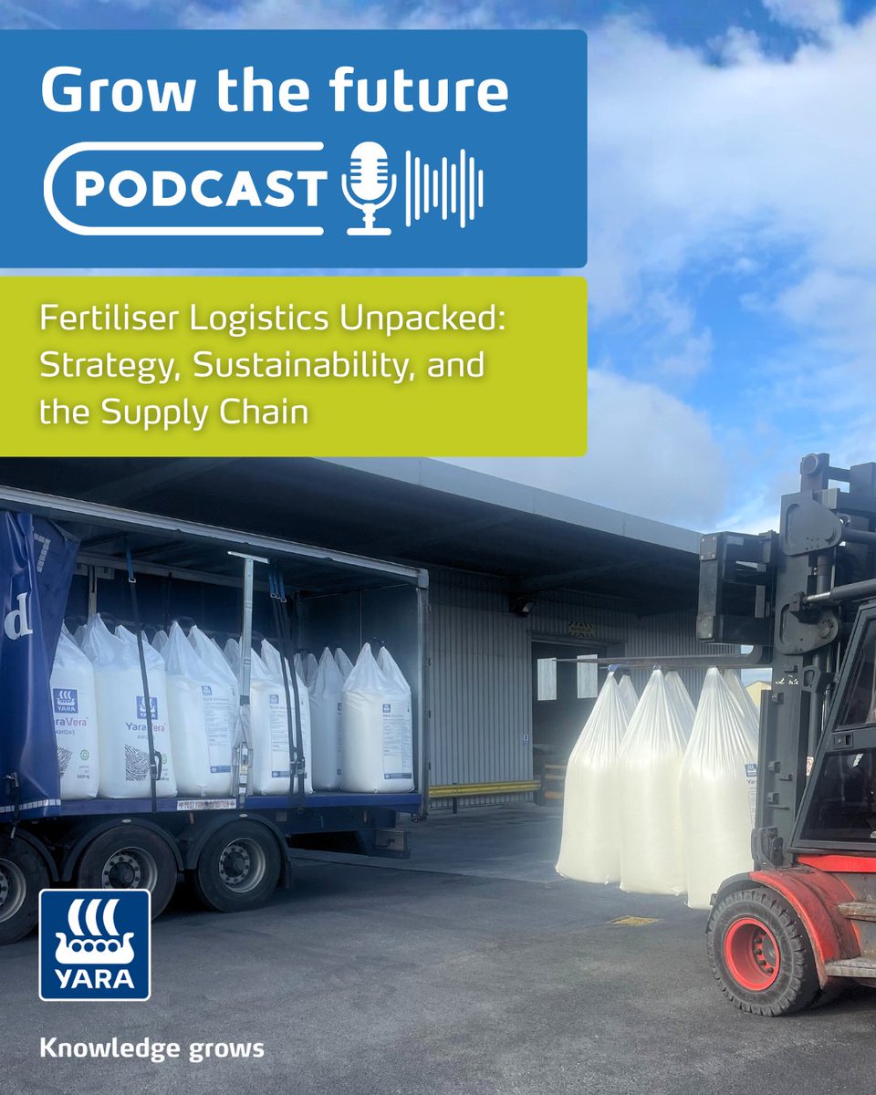New podcast Alert! 🎙️

We’re joined by Helen Manship, Yara’s Sourcing Manager, for an inside look at the logistics behind fertiliser distribution. From transport and sustainability to driver shortages and why early ordering matters.

Tune in now - ow.ly/pnMw50XieNQ