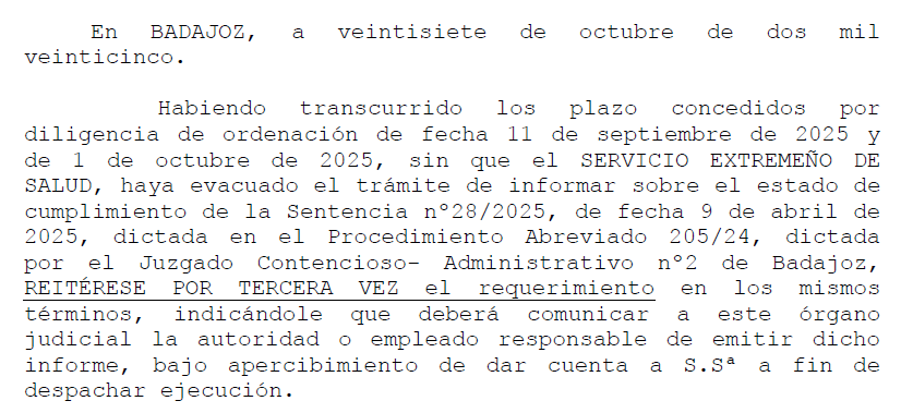 humanizasanidad's tweet photo. ¿Alguien ve normal esto del #SES? Y-no-pasa-nada.
Tres #requerimientos del #juzgado y ni caso. https://t.co/xljT5cHMTD
