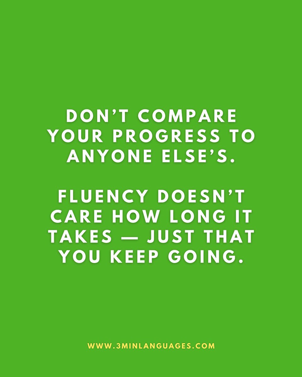 3MLanguages's tweet image. Don’t compare. Your pace is perfect.
 Fluency rewards consistency, not speed.
 👉 Own your journey: 3minlanguages.com

#3MinuteLanguages #StudyIn3 #LanguageLearning #MicroLearning #Consistency #LearnFrench #LearnSpanish #LearnGerman #LearnItalian #LearnPortuguese