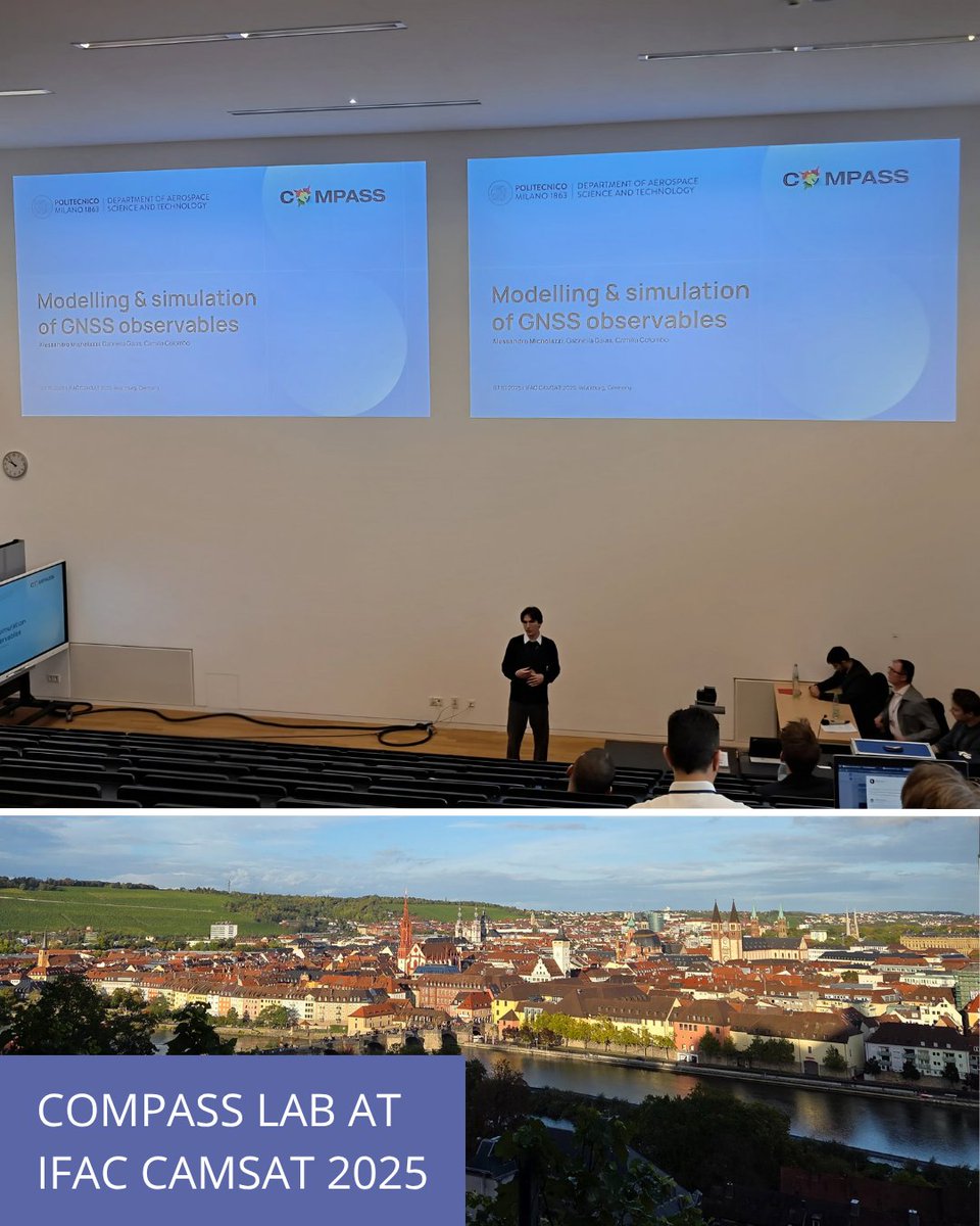 The COMPASS Lab was represented at the 1st IFAC CAMSAT Workshop by our Alessandro Michelazzi, presenting work on GNSS error modelling &amp; the GEMS simulator within the SpaceItUp project. 🚀

A great opportunity to share our research on multi-satellite systems! 🌍
<a href="/daer_polimi/">Dept. of Aerospace Science and Technology - Polimi</a>