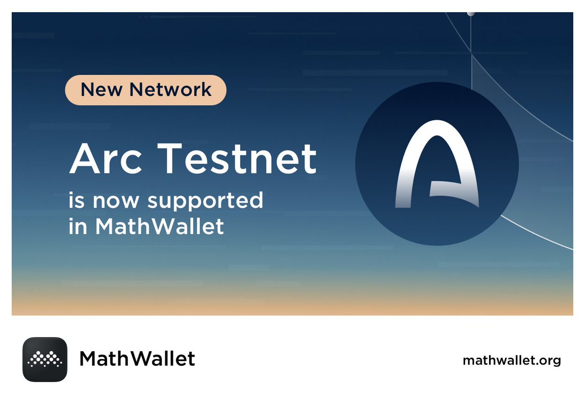 MathWallet_CN's tweet image. MathWallet 现已支持 Arc Testnet @arc !

打开您的MathWallet， 您将可以：

❤️切换到 Arc Testnet
☑️创建或导入钱包
📩转账及存款

$MATH
