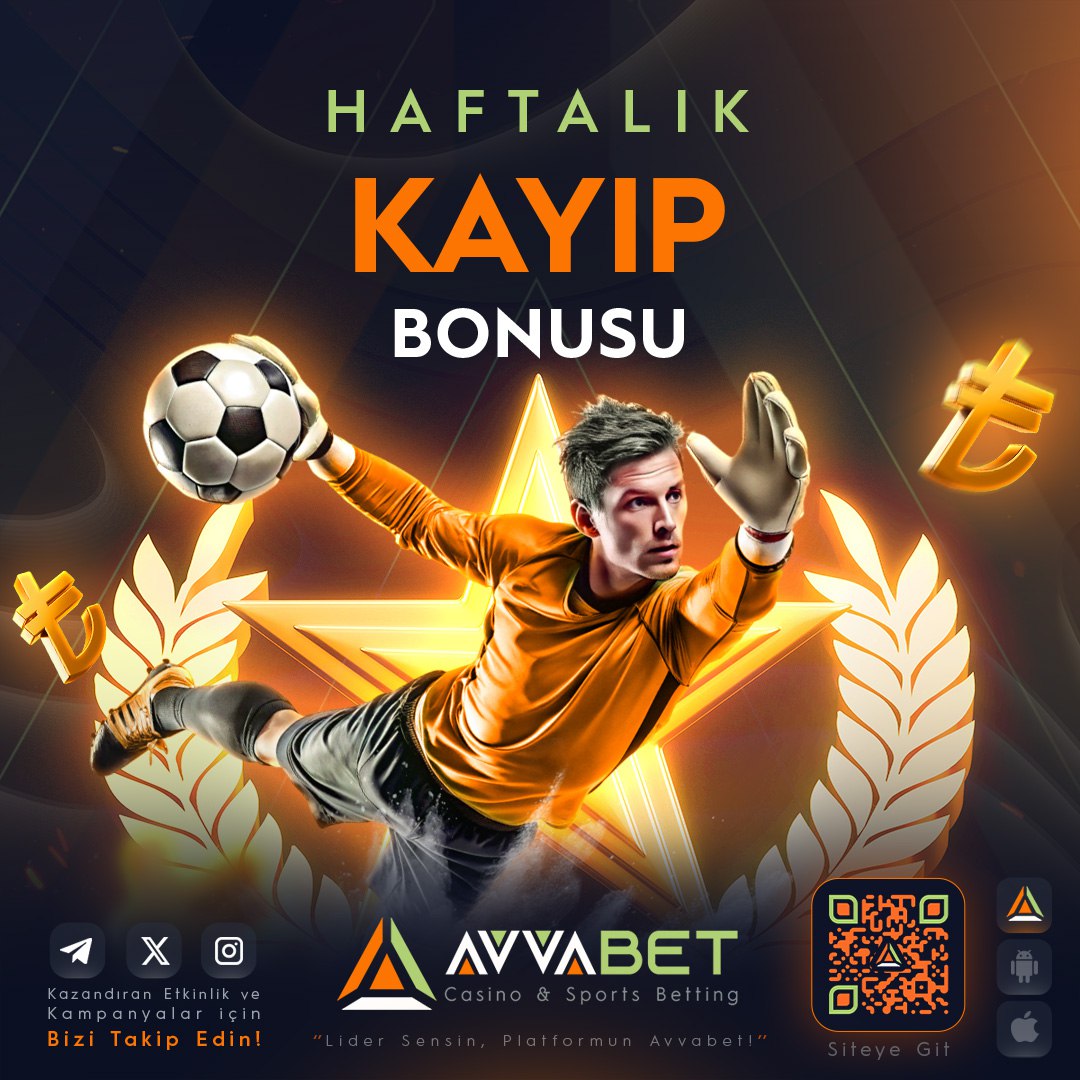 #Avvabet ' den Kayıplarınıza Telafi !

🔹Yatırımını Yap , Kaybetmekten Korkma

💰Haftalık Kayıp Bonusu İle Eğlenceye Ara Verme !

🔗t.ly/AvvabetResmi

#avvabetgiris #discount