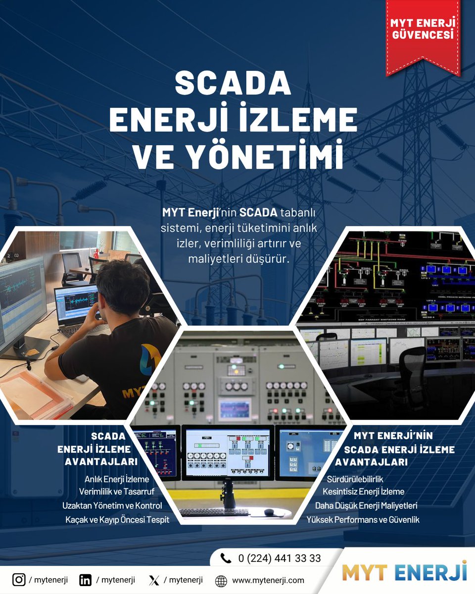 MYT Enerji, SCADA tabanlı enerji izleme sistemleriyle işletmelerin enerji tüketimini anlık takip eder.
Verimliliği artırır, kayıpları azaltır, maliyetleri düşürür.

#energy #enery #SCADASecurity #EnerjiYönetimi #DijitalEnerji #Enerjiİzleme