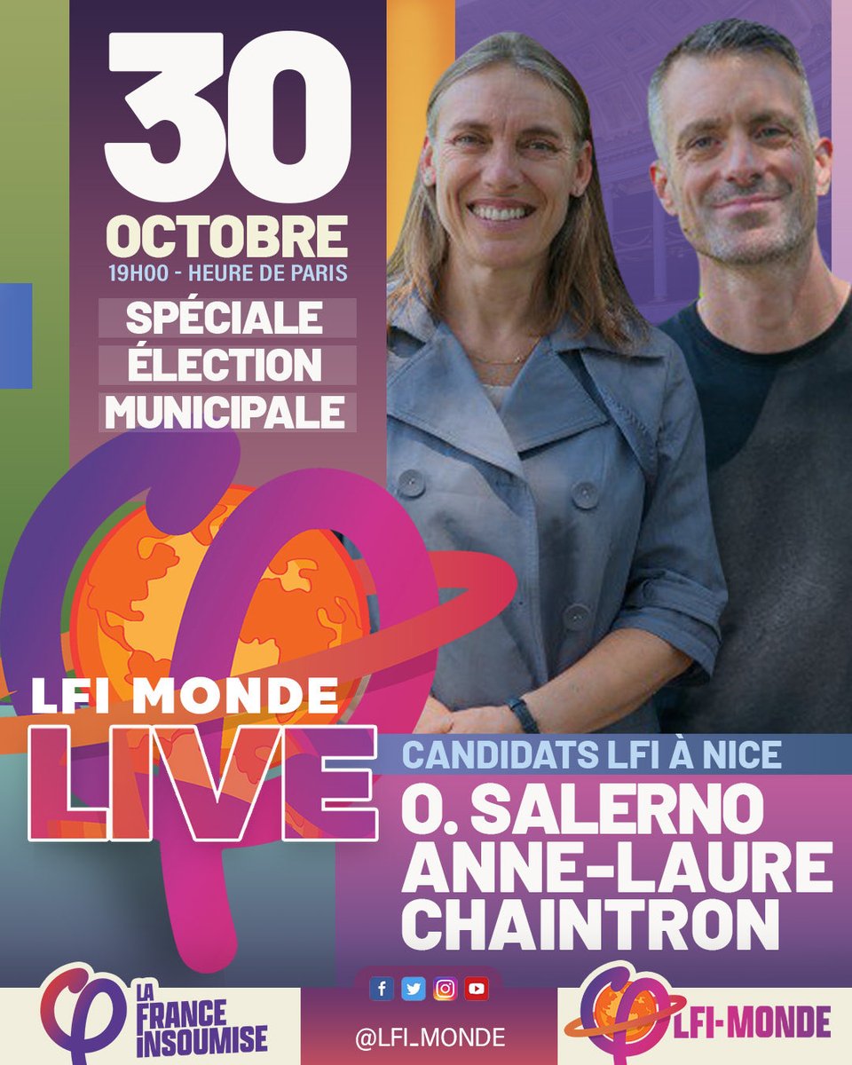 LFI_06's tweet photo. 🔴 Retrouvez nos co-chef•fes de file pour les élections municipales 2026 à Nice en direct sur twitch à partir de 19h sur LFI-Monde pour une émission spéciale municipales !

#lfi06 #lfi #nicefrontpopulaire #nice06 #lfimonde #twitch https://t.co/MmITGdMG5v