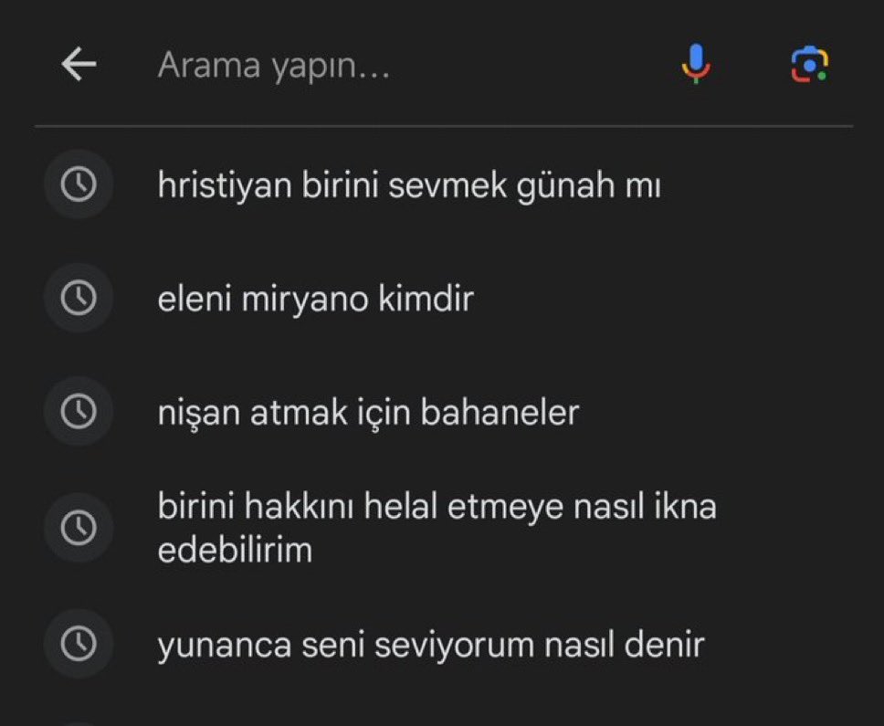 Oruç furtuna’nın Google arama geçmişi ifşalanmış 

 #TaşacakBuDeniz #OrEl