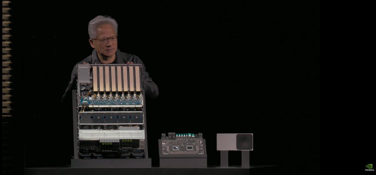 GigaComputing's tweet image. ⚡ From Jensen’s Keynote at NVIDIA GTC DC!
NVIDIA CEO Jensen Huang stated, “AI is no longer just a tool — it has become the worker that uses the tools.” As AI factories emerge, intelligence will grow faster, smarter, and more efficient.

We’re proud that the XL44-SX2 was featured…
