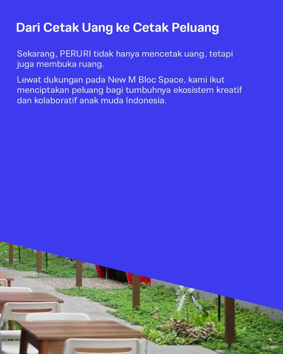 Febrienkr's tweet photo. Dari cetak uang ke cetak peluang , PERURI ikut mendukung wajah baru M Bloc Space, yang makin fresh, inklusif, dan penuh energi.

#PerusahaanTeknologiHighSecurity #InnovationforASovereignFuture #KemajuanBerdaulat #InovasiKeamananTinggi #PeruriGovTechIndonesia #TrusteeOfSovereignty https://t.co/U4UIuu3pEP