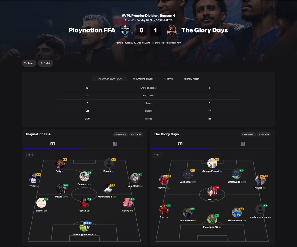 🚨 VirtualArena now supports fully automated match statistics via the #EAFC26 Clubs API.

⚽️ Interested in powering your #ProClubs league with our platform? Join our Discord to keep up to date as we countdown to the public 1.0 release later this year! discord.gg/xFe7Gq9