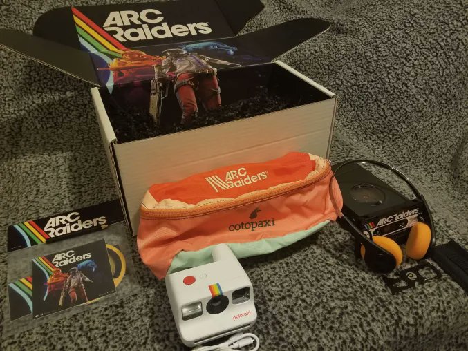 Huge thanks to <a href="/EmbarkStudios/">Embark Studios</a>  for the fantastic creator package. A polaroid camera and cassette player. Very very cool and feel very high quality. 

Looking forward to gaming crazy style on #ArcRaiders  and will be streaming over at my twitch on launch! twitch.tv/katie