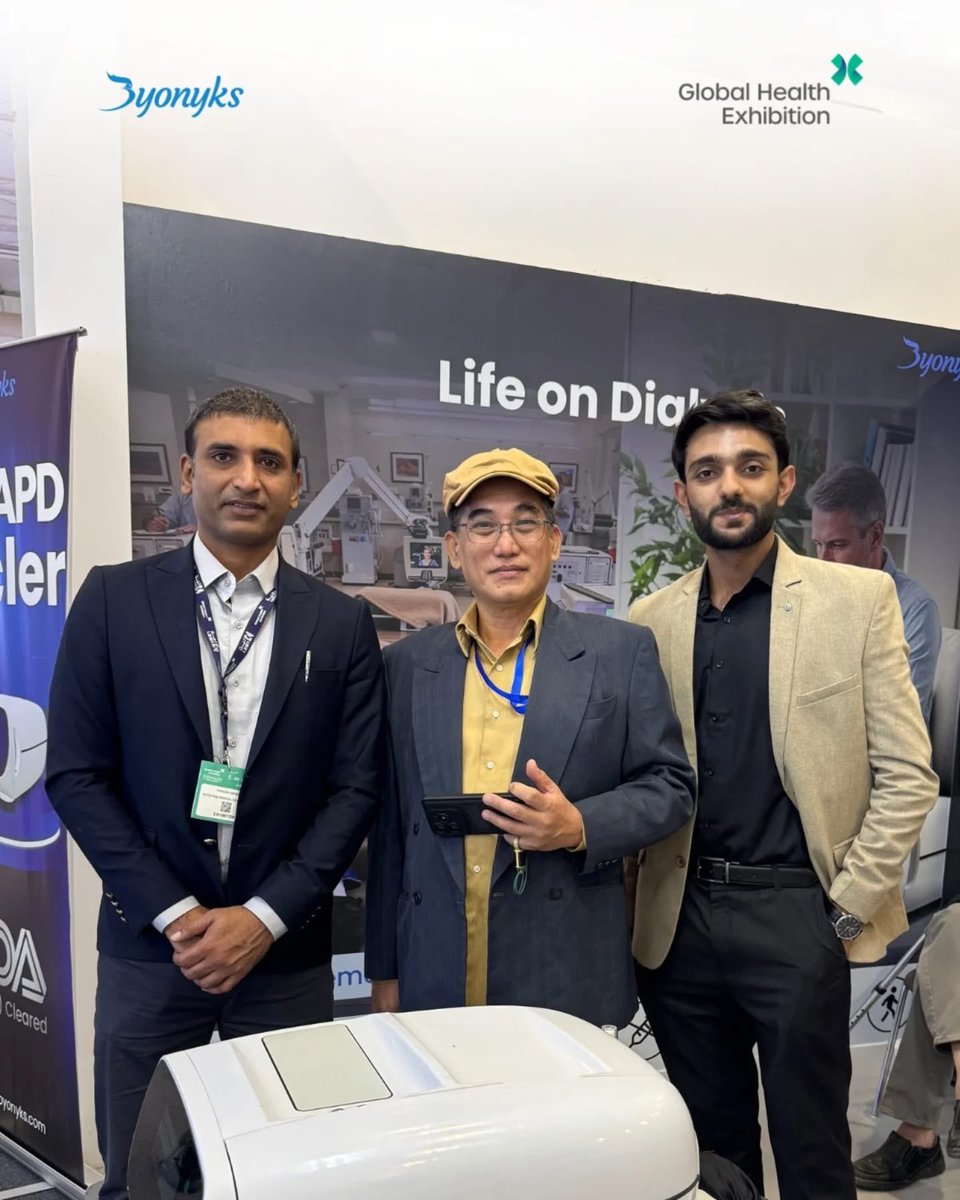 Byonyks_'s tweet photo. Highlights from Day 3 of the @globalhealthexh 

The FDA-cleared X-1 APD Cycler has been the star of the show, sparking excitement and conversations across the floor.

📅 27–30 October, 2025
📍 Riyadh Exhibition &amp; Convention Center, Malham, Saudi Arabia

#GHE25 #Byonyks https://t.co/Q5yskn7LUE