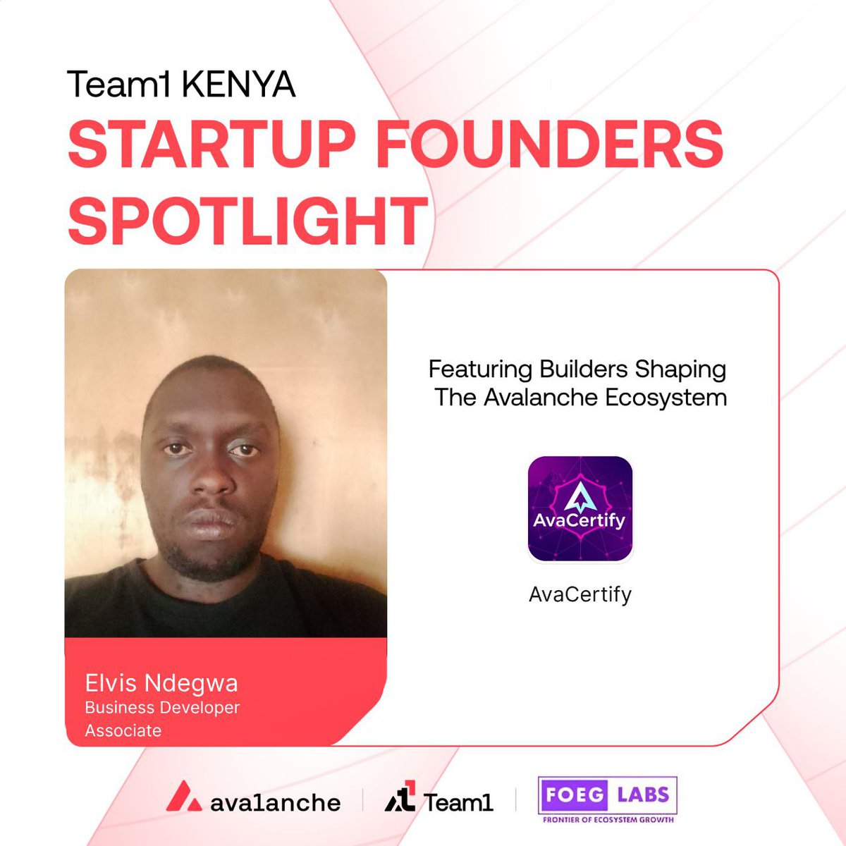 Fellow Founders, don’t miss out — join the upcoming Mini Hack 👇 
📷 luma.com/uwpjuyhr 
 glad to be getting live feedback for <a href="/AvaCertify/">AvaCertify</a> from mentors at <a href="/AvaxAfrica/">Team1 Africa 🔺️🌍</a>, and <a href="/foeg_Labs/">FOEG</a>, at exactly 8pm EAT, today on Startup Founders Spotlight,