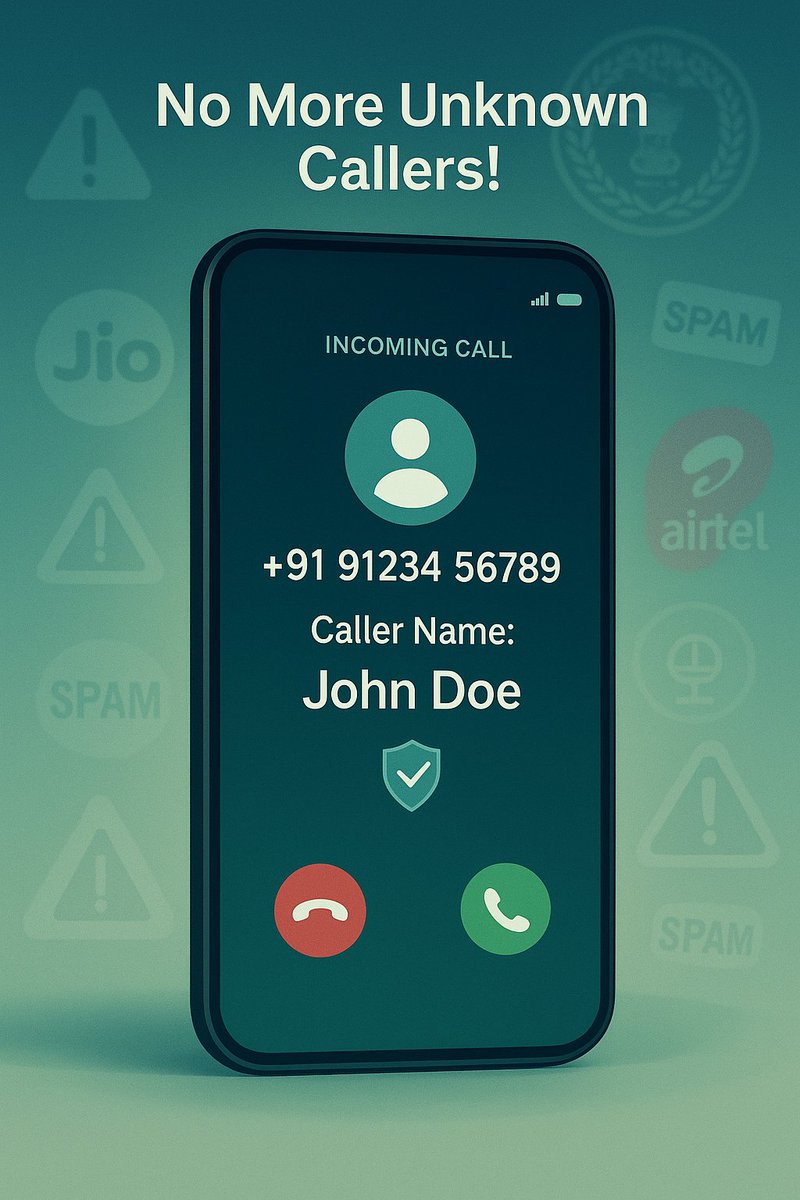 ITNewsBreaking's tweet photo. 📢 No More Unknown Callers!

🚀 DoT has ordered telcos to start testing CNAP caller name display within a week .

✅ This could help reduce spam & fraud by showing the caller’s name — even if not saved in contacts l.

What do you think? Game changer? 👀

#TelecomReform #CNAP #IndiaCalling #AntiSpam #TechUpdate