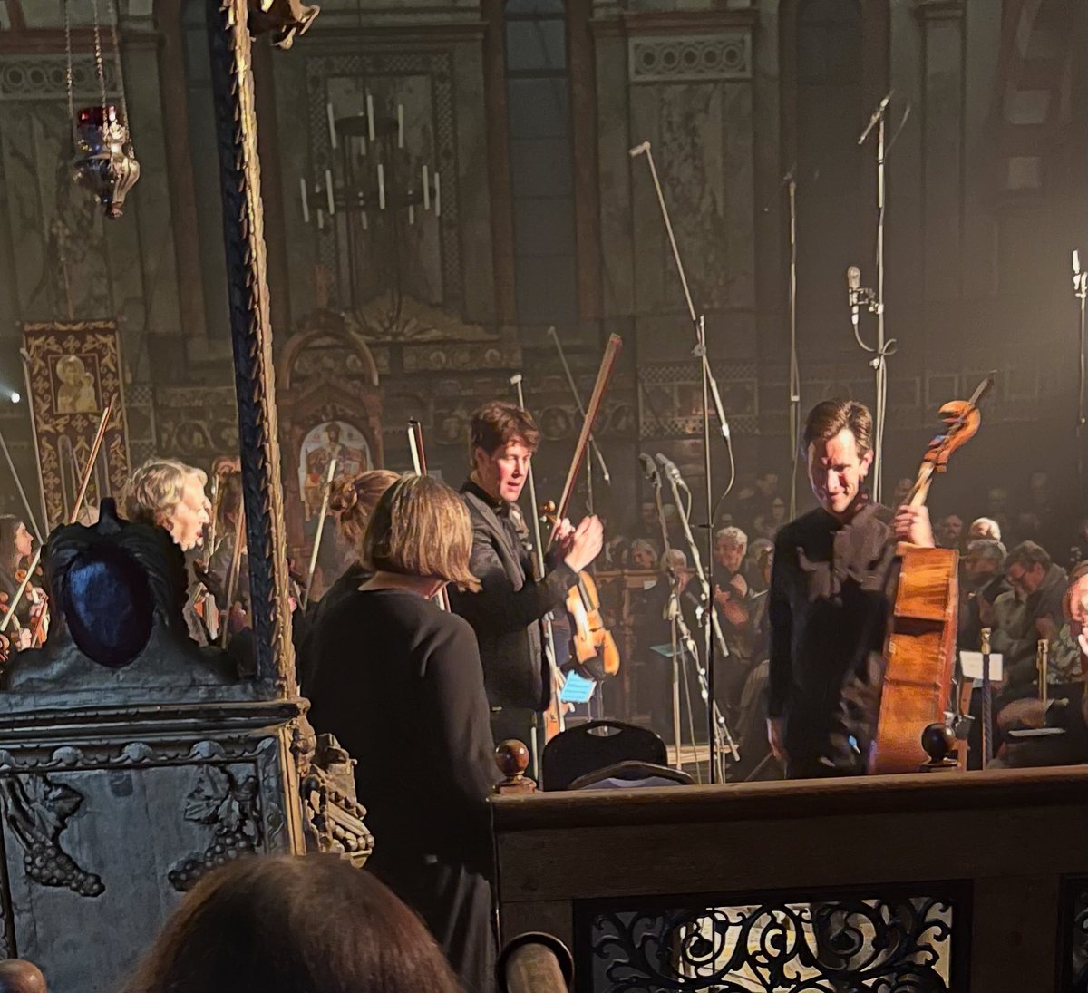 Guy Johnston cellist exhausted after a remarkable performance of Tavener’s ‘Protecting Veil’ last night with <a href="/BrittenSinfonia/">Britten Sinfonia</a>