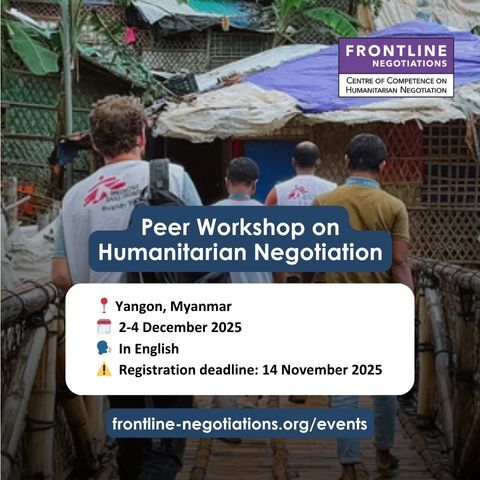 frontline_nego's tweet image. 🔊 New negotiation workshop for professionals in 📍Yangon, Myanmar
🗓️ 2-4 December 2025
🗣️ In English
💲 Free of charge
⚠️ Registration deadline: 14 November 2025
👉 Register now: hubs.la/Q03QTCw70