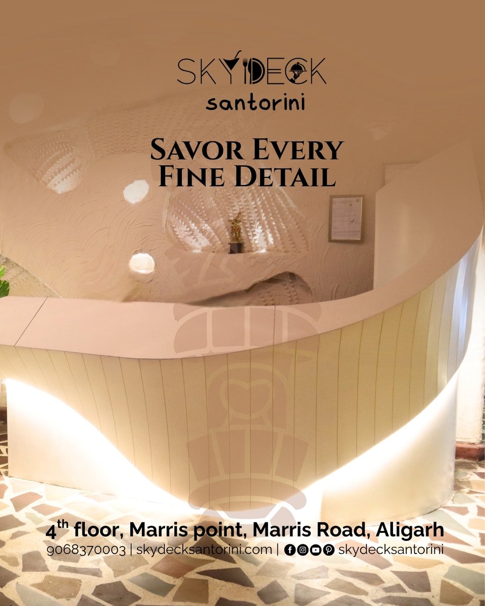 skydecksantorin's tweet image. Every corner, every flavor – crafted with perfection. Here, dining is an experience in itself.
Visit us to savor the details that make memories
💁For more info -: skydecksantorini.com
☎Call us on  -: 9068370003
#skydecksantorini #Aligarh #LuxuryDining #SantoriniViews