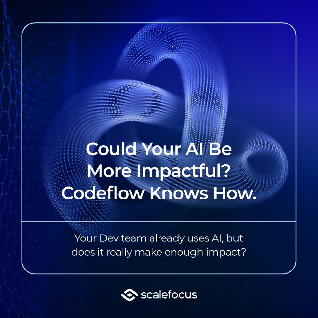 As companies face challenges across the software development lifecycle, AI could make a massive difference if most didn’t struggle to apply it strategically across every phase. With Scalefocus Codeflow, we help development teams leverage AI’s full potential with impressive